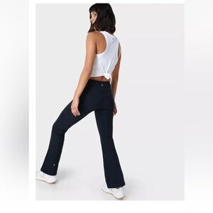 Sweaty Betty Kick Flare Power Workout Trousers Bootleg Navy Size XS